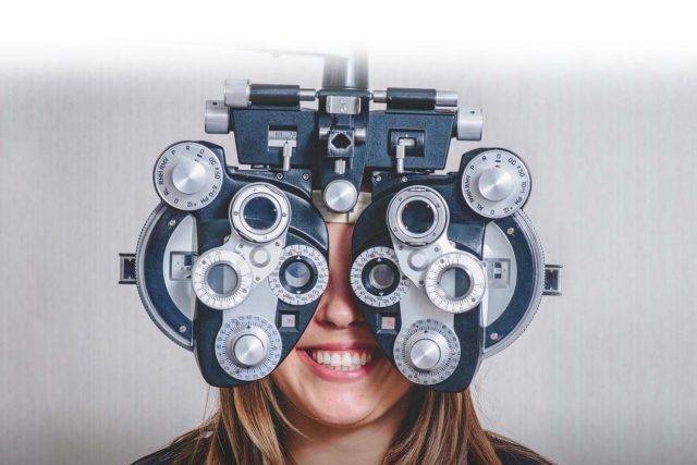 Woman enjoying eye exam